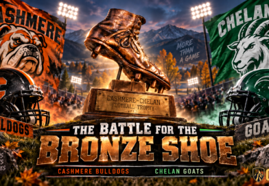 Battle for the Bronze Shoe rivalry between the Cashmere Bulldogs and Chelan Goats high school football teams